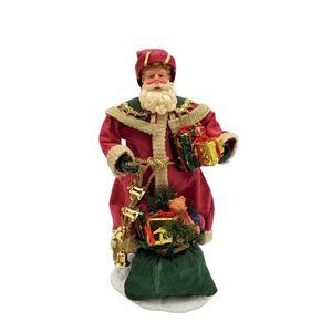 VTG 1990s Possbile Dreams Clothtique Santa Red Robe Figurine Bag Toys 13" St Nic